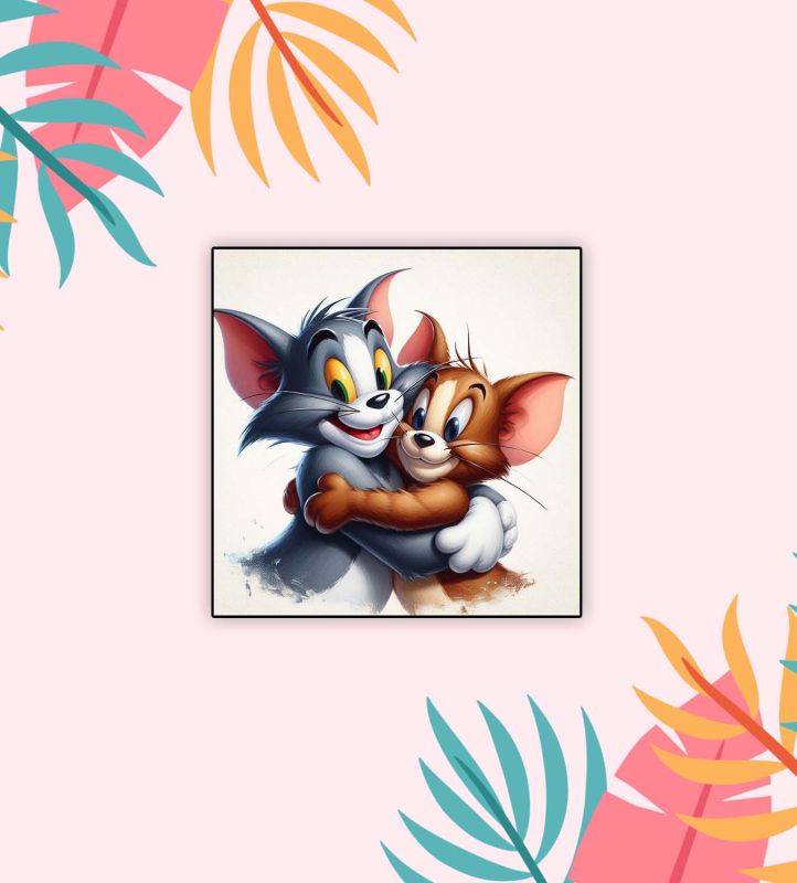 Cartoon Fridge Magnet for Kids  Gift and Decoration  Attractive Cartoon Theme Magnet for Indoor Decoration  Home & Kitchen Decor Stickers (Tom & Jerry 2)